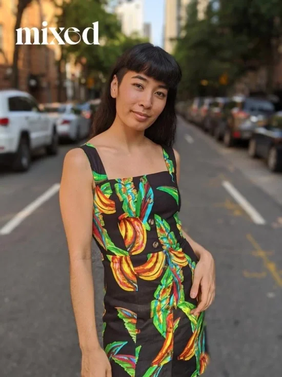 NWT Farm Rio Preta Banana Linen Mini Black Multi-Color Dress - Picture 2 of 4